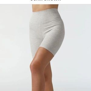 Joah Brown Grey Flex Rib Biker Shorts